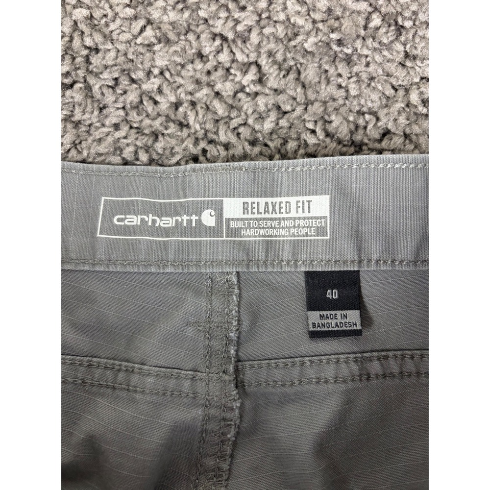 Carhartt Mens Relaxed Fit Rugged Flex Ripstop Cargo Work Shorts Gray 40 BS4727-M - Picture 2 of 7